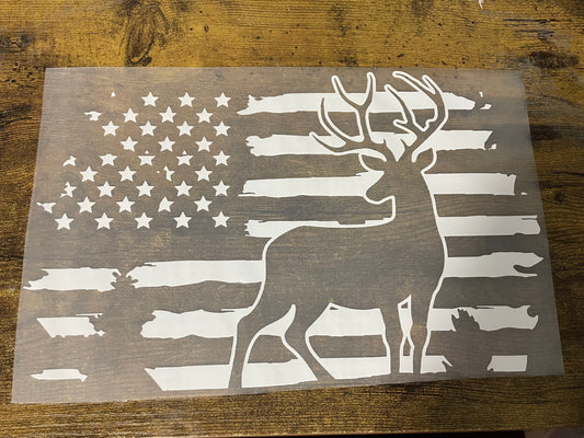 Adult Flag with Deer Adult DTF