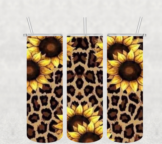 Sunflower Leopard Tumbler