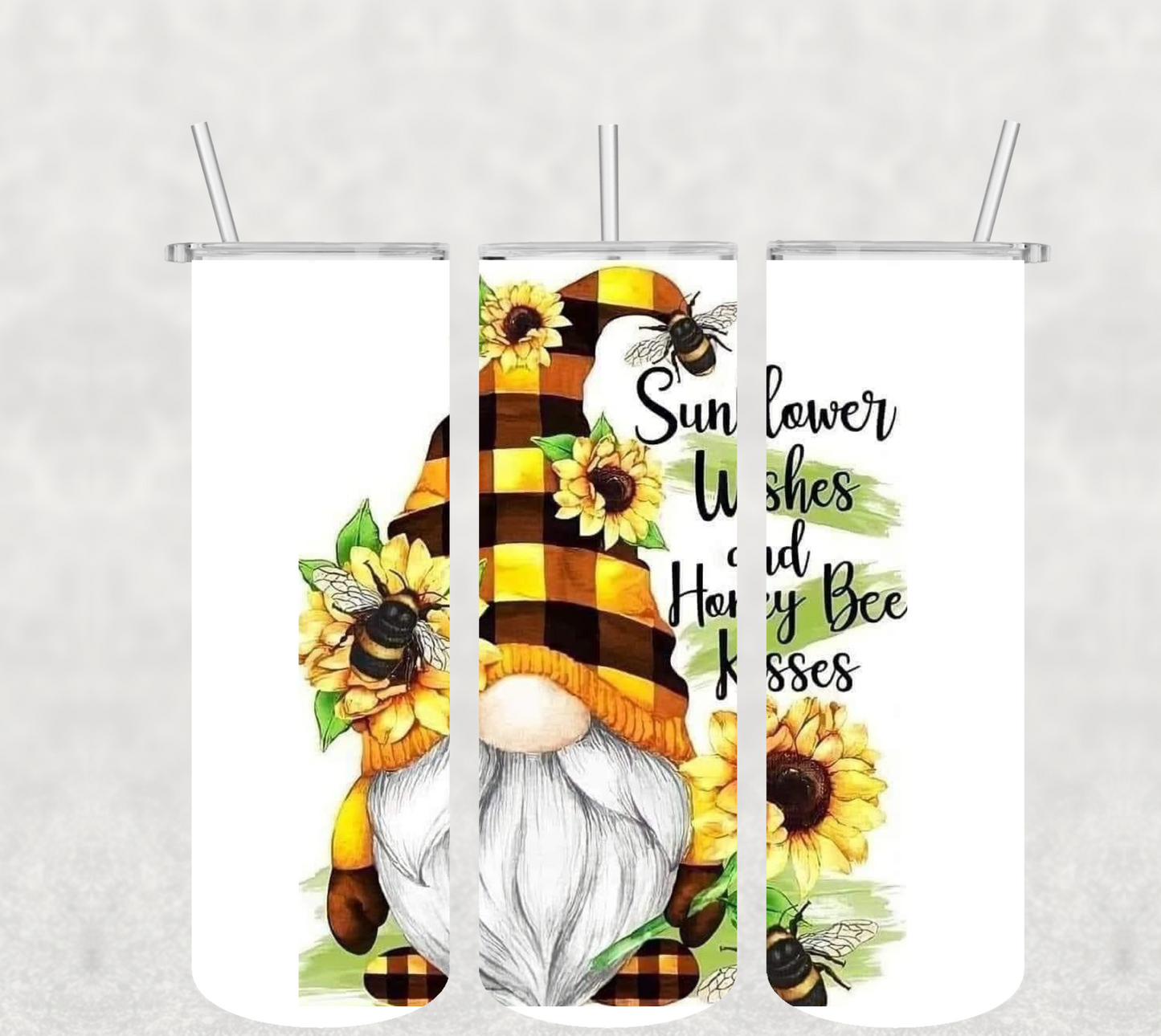 Sunflower Wishes and Honey Bee Kisses Tumbler