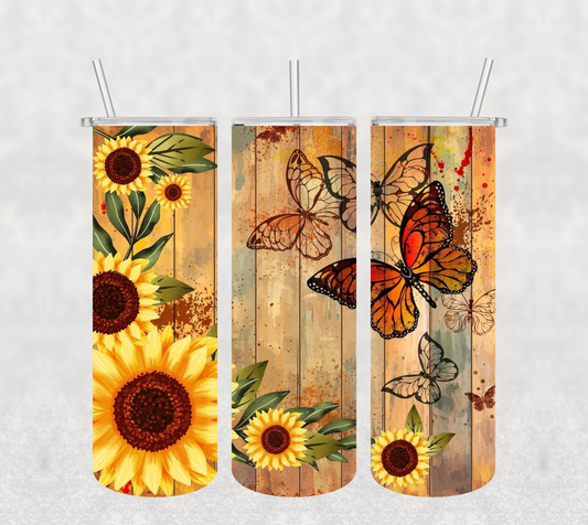 Sunflowers and Butterflies Tumbler