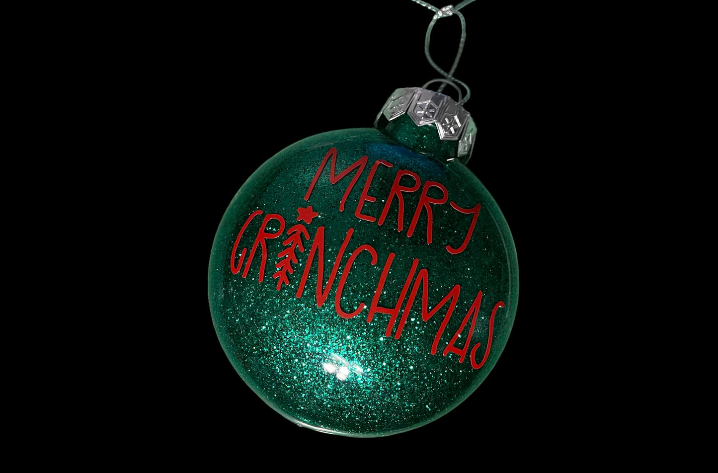 Merry Grinchmas Glitter Ornament