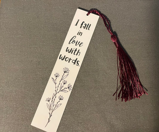 I fall in love with words bookmark